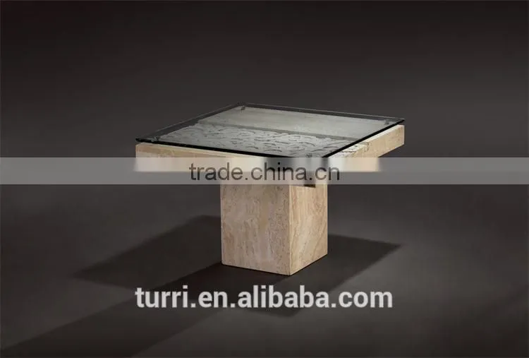 Modern white Iran travertine rectangle center table