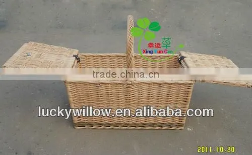 hand-made crafts willow storage baskets with handle&Lid