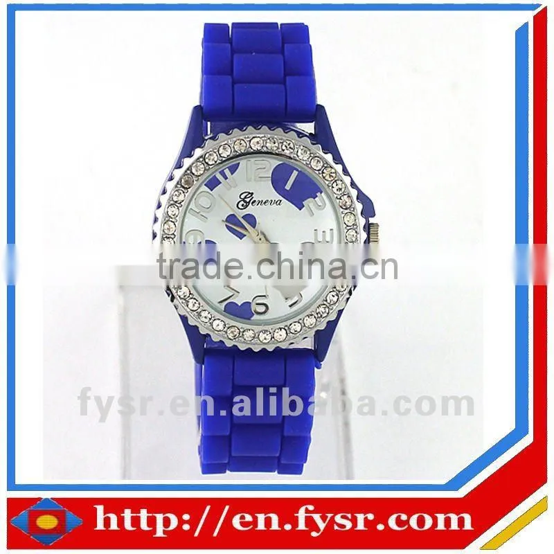 2012Hot sale!!! Fashionable colorful trendy novety blue silicone quartz watch