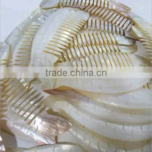 handmade carved natural shell hair comb