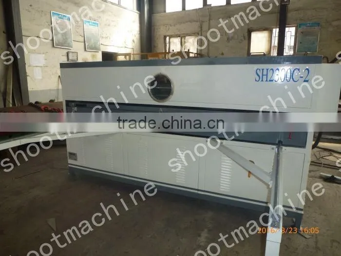 Vacuum Membrane Press SH2300C-2 with Overall dimensions 2750x2650x1550mm and Worktable size 2300x1100mm