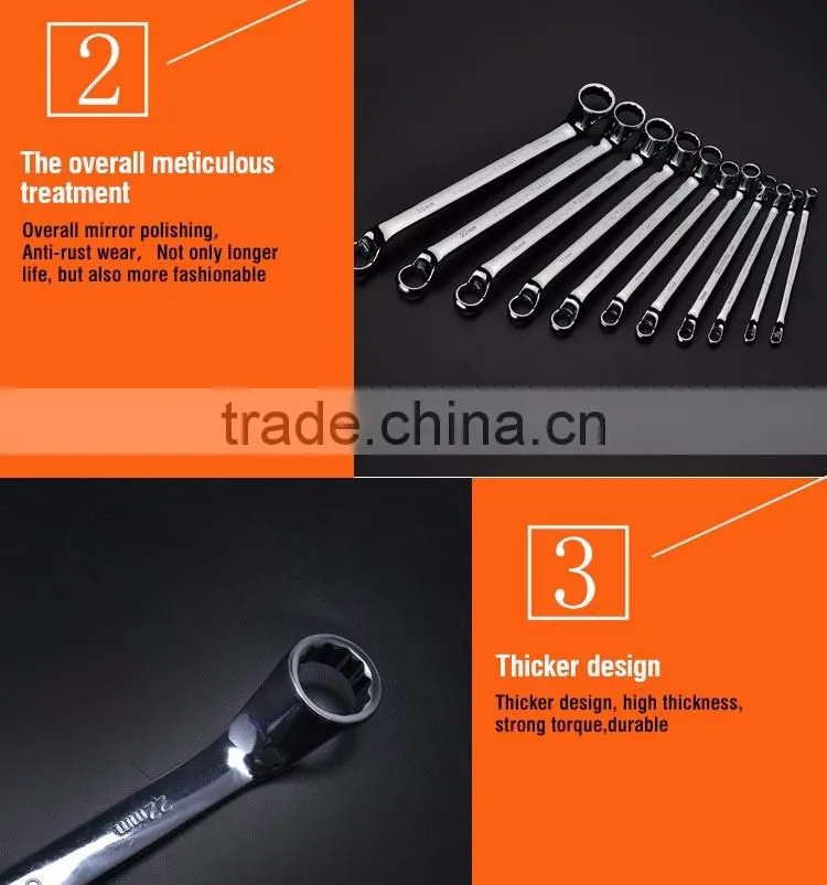Professional 11PCS CR-V Double Offset Ring Wrench Spanner