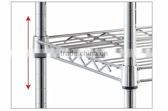 Chrome metal kitchen vegetable warehouse storage rack