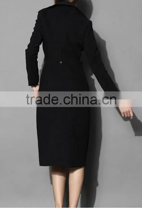 Multi-way wear Coat and Skirt Set in Red,women removable dress Coat,women knee length fitted long Coat