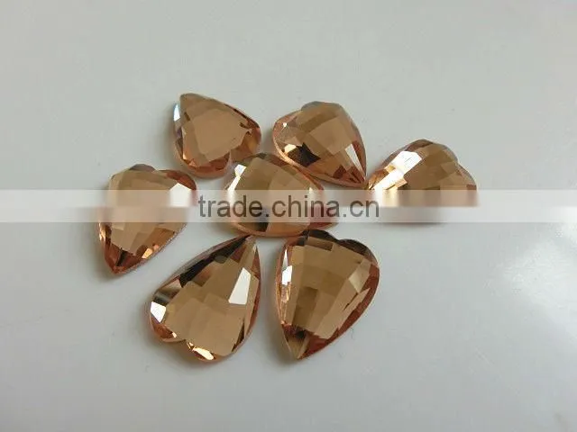 simulated diamond jewelry sew on garment heart shape