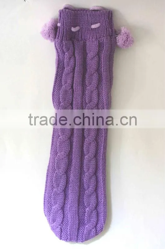 Women pompom warmer indoor slipper socks