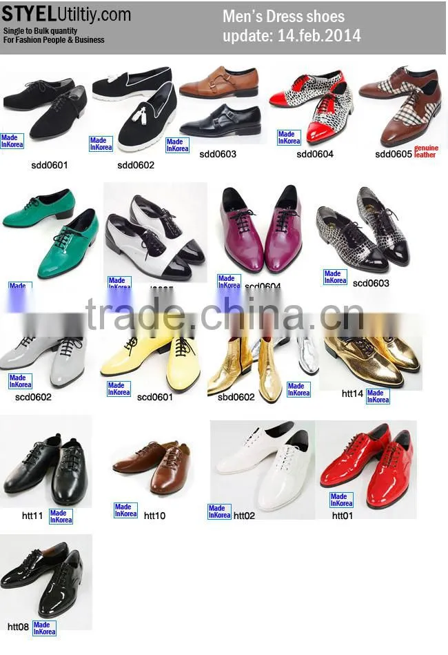2014 s/s various color party dress mens shoes enamel made in korea