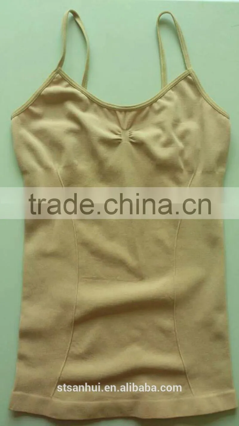 Competitive price women seamless tank top with foam cup