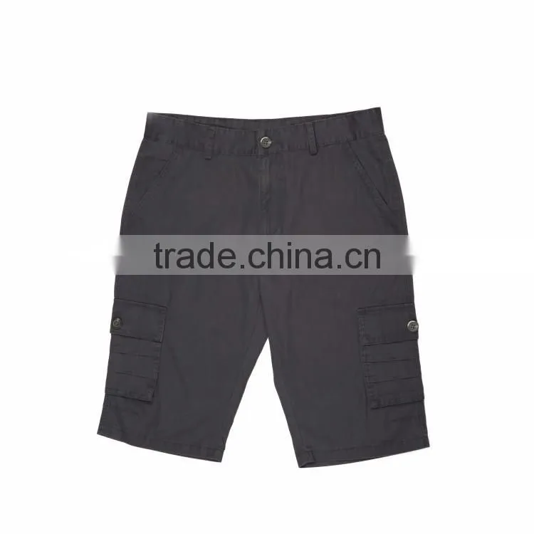 Guangzhou apparel factory pocket square box cargo pant dark grey fitness cheap formal half pants for men