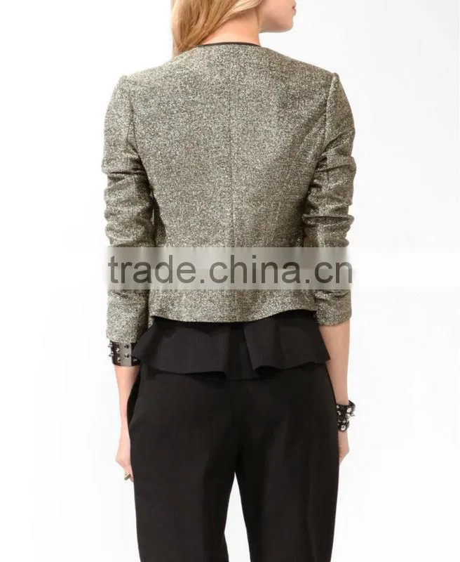Metallic Single Button Blazer