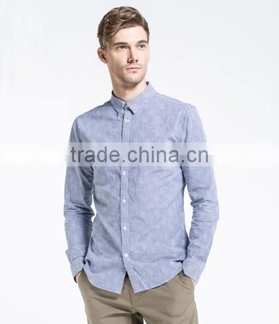 Latest style cotton long sleeve plaids youth young men shirts