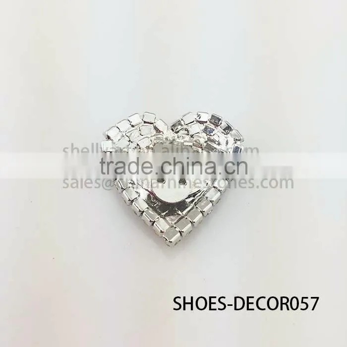 Bling Heart Shape Rhinestone Clips for Shoes