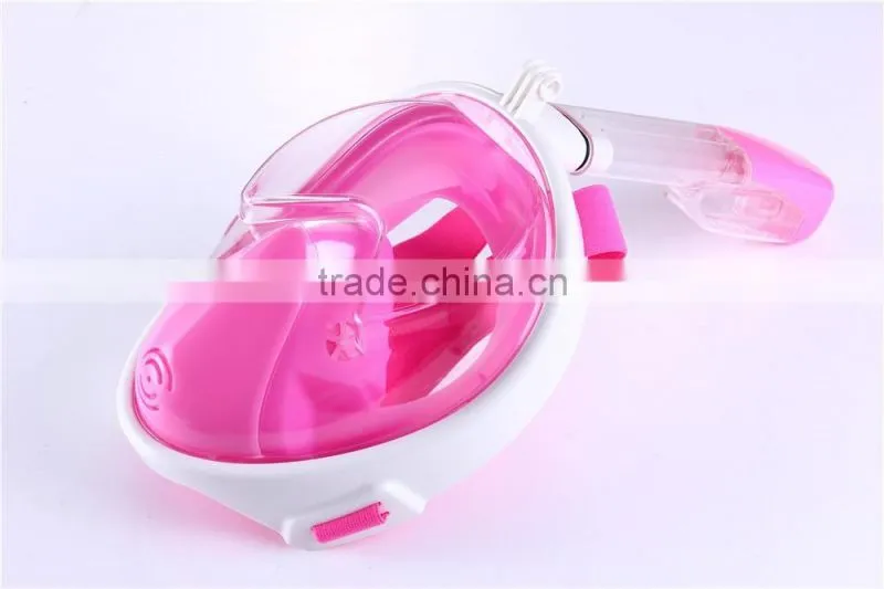 High quality silicone full face diving mask 180 degree snorkel mask snorkel for mask with Gopro mount