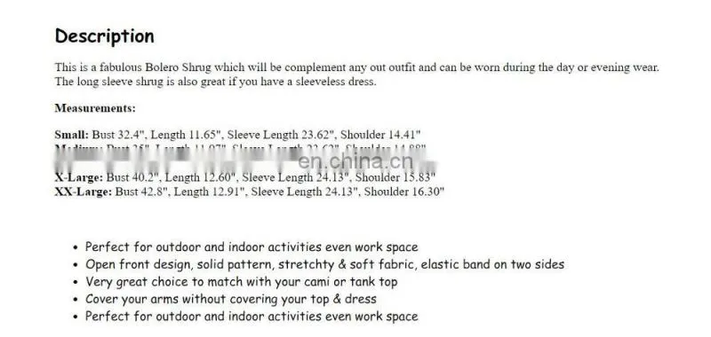 Lofbaz-Women-039-s-Long-Sleeve-Bolero-Shrug-Clothing-Crop-Top Lofbaz-Women-039-s-Long-Sleeve-Bolero-Shrug-Clothing-Crop-Top L
