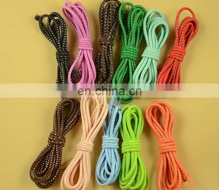 stock 2mm round elastic cord with shiny silver