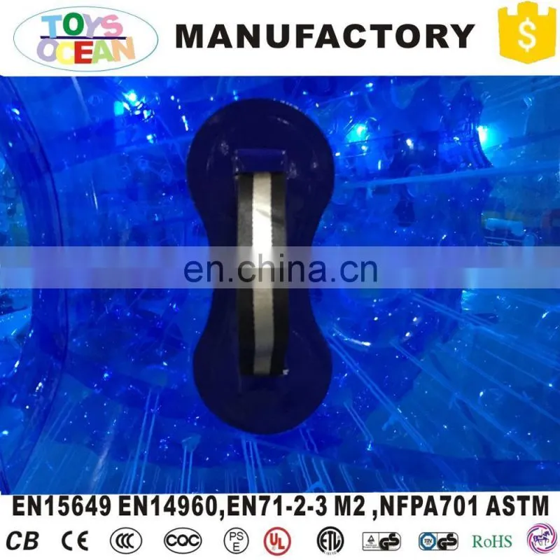 Cheap Price Transparent Blue Inflatable Zorb balls for Human people bowling Games
