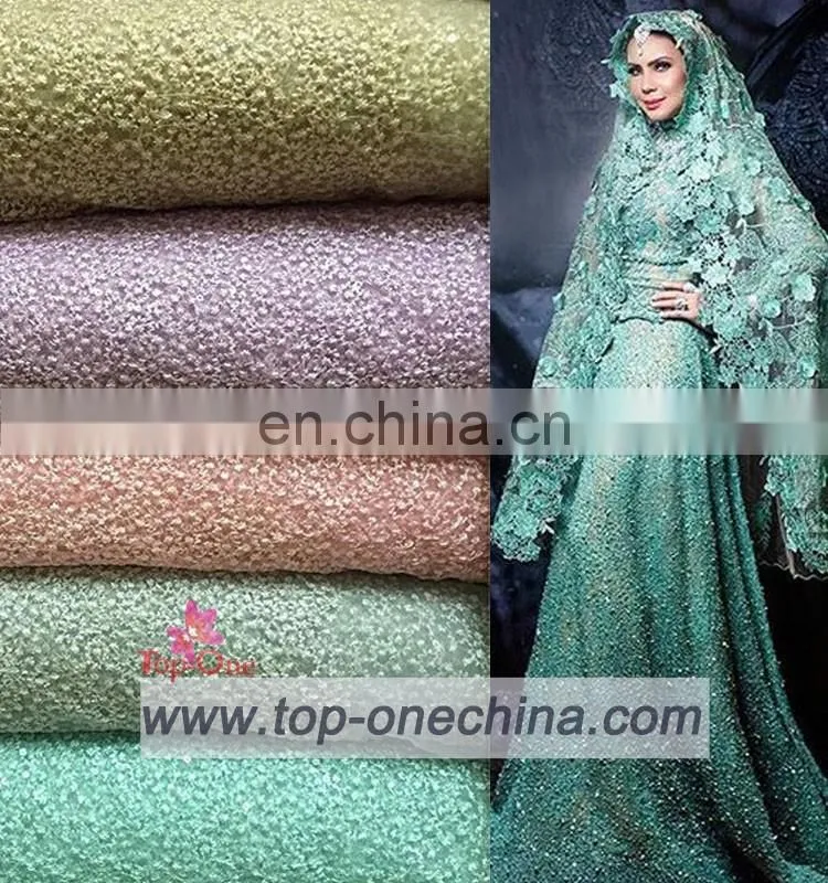 Textile China supplier fabric wedding african embroidery lace fabric handwork french lace fabric