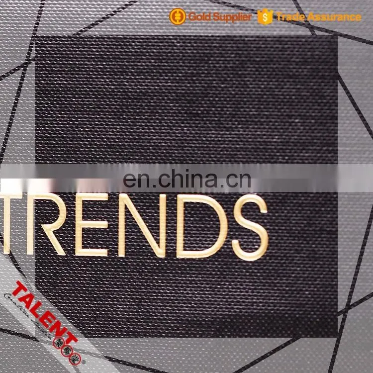 Custom luxury stamping golden promotion shopping paper bag with paper belt handle