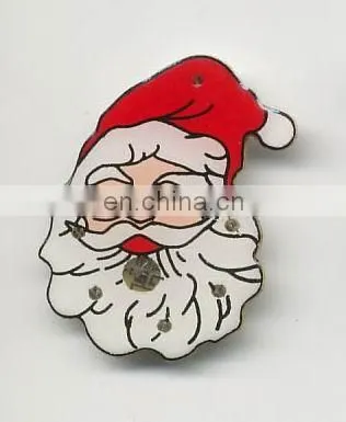 Christmas decorating gifts flashing lapel pin multiple shapes China supplier