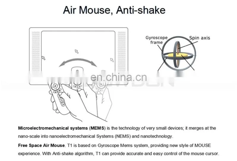 2.4G wireless keyboard android air mouse non-directional anti-shake 3d air fly mouse for smart tv for motion sense games