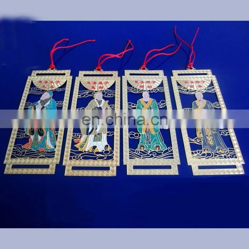 brass material etching crafts custom metal bookmark