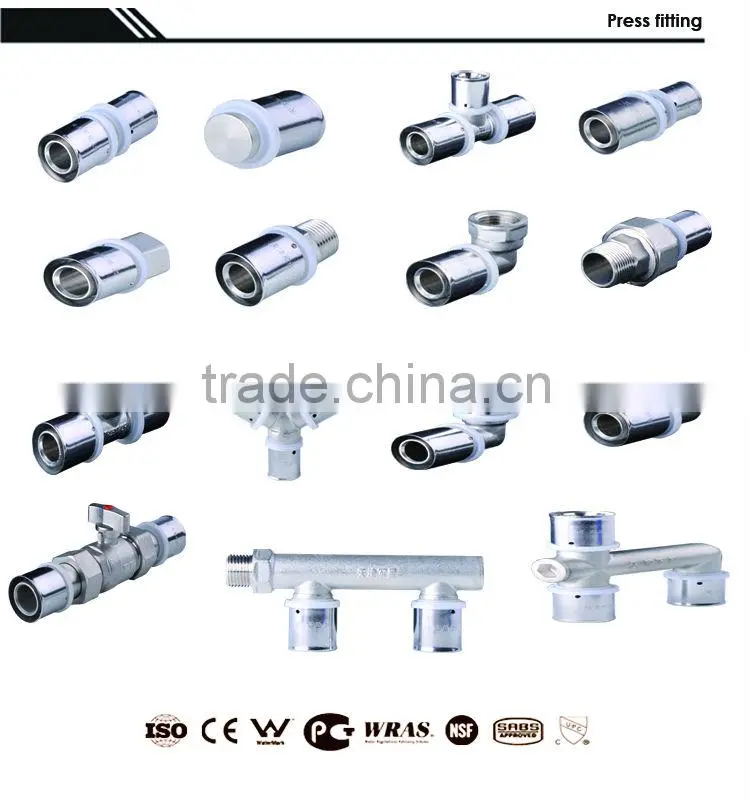 Aluminum Plastic Pipes Press Fittings end cap fittings