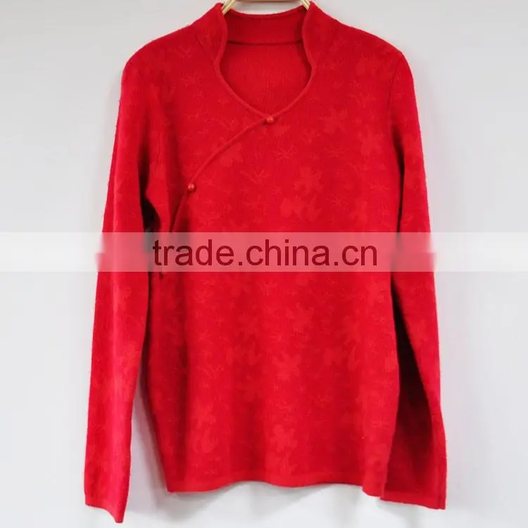 Tang suit style sweater for old women