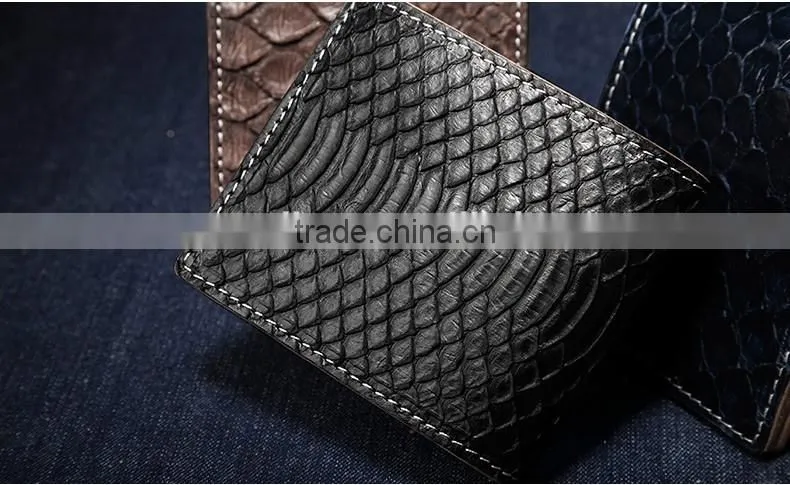 High Quality Custom logo White and Black Color Unisex Genuine Real Big Scale Python Skin leather Wallet