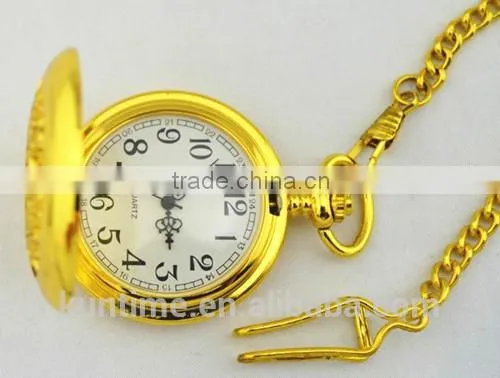 Gold pocket watch china retailer wholesale in bulk all gold hollow pattern digital quartz pocket watch