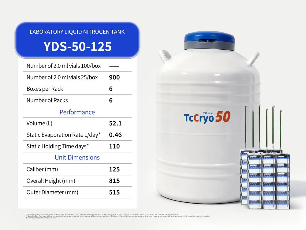 TcCryo 50L cell storage liquid nitrogen dewar