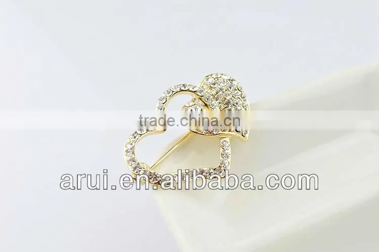 Pins dress heart flower alloy brooch bow