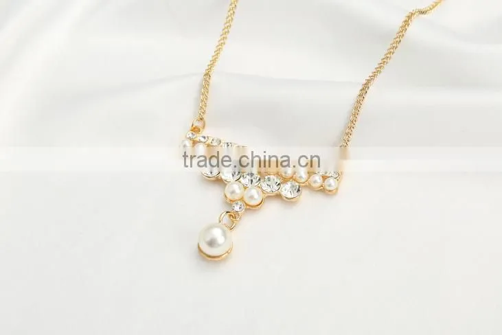 2016 Fashion Long Chain Necklace Designs Pearl Pendant Necklace