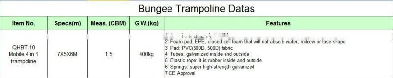 Bungee Trampoline Bed 1 in 1 (QHBT-10)