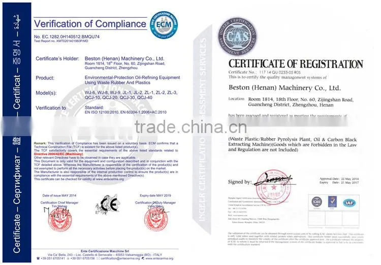 automatic used plastic oil refining unit waste oil recycling machine used tire oil refining unit with CE ISO