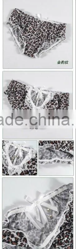 sexy lacy transparentanimal priting panties thongs women 6010