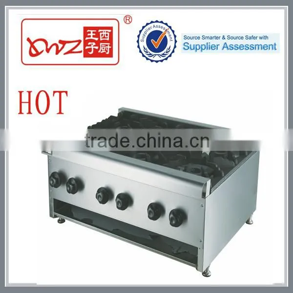 Six burners gas range cooker