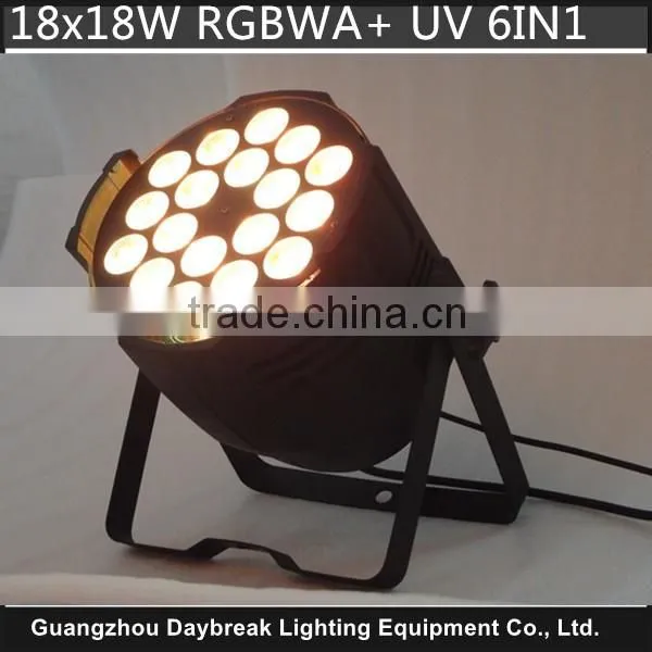 18 RGBWA UV led par6in1 light factory wholesale cheap price 18*18w high brightness top quality