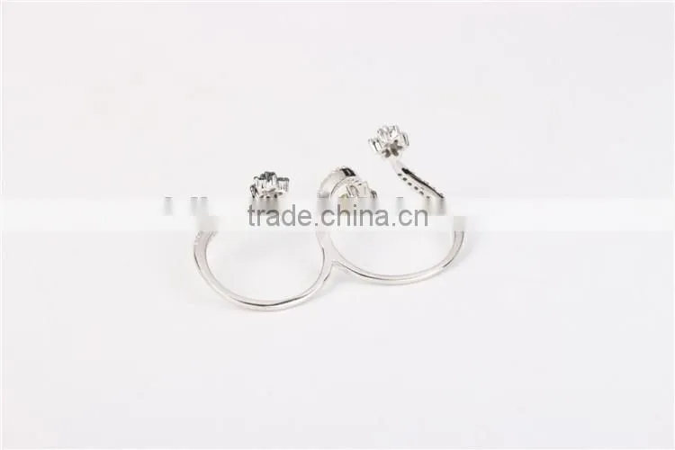 2016 new china factory direct wholesale fashion jewelry ring 925 sterling silver fashion double women ring set