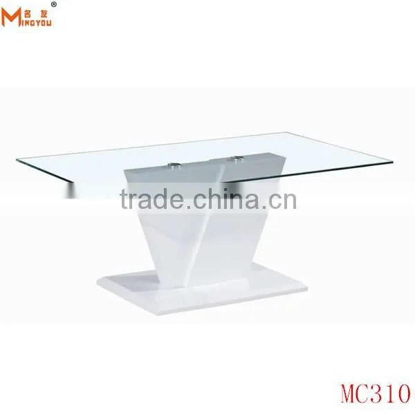 modern glass high gloss white coffee table