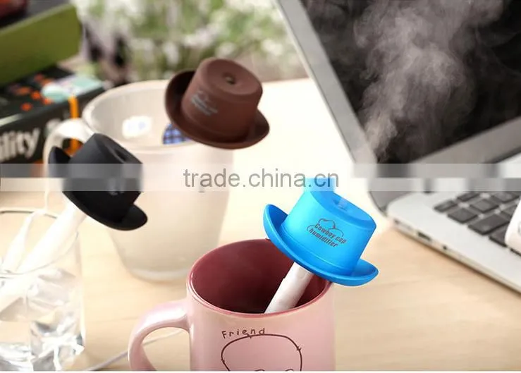 Portable USB cowboy hat Mini humidifier outlet aromatherapy spray machine Household water bottle cap humidifier