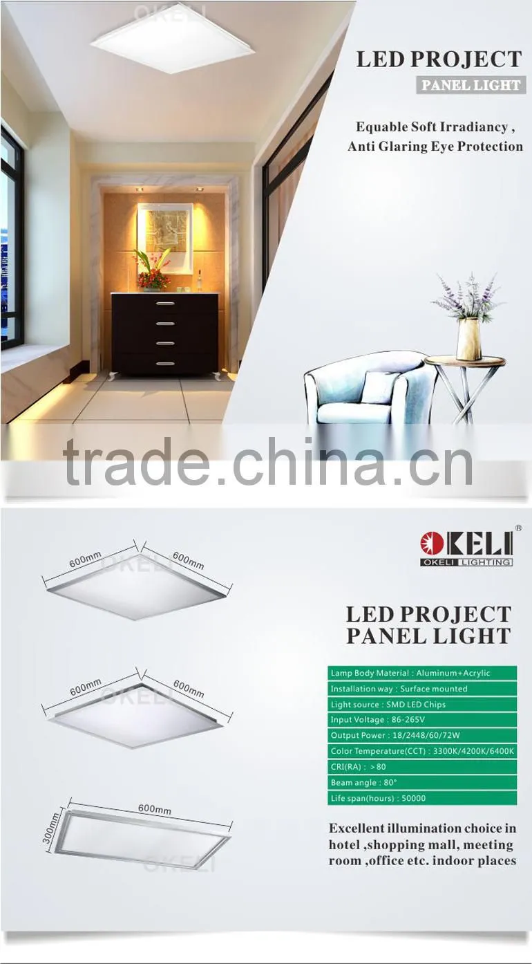 ultra thin 300x300 300x600 1200x300 led panel light with smd 2835 sanan chip