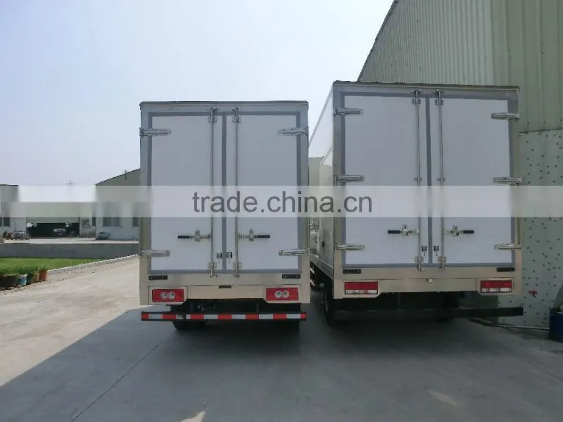 Refrigerated van truck body with FRP composite board