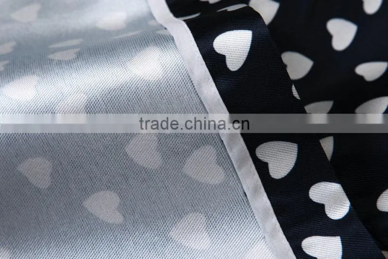 100% polyester sleeveless heart printed summer dress 2014 with good lining