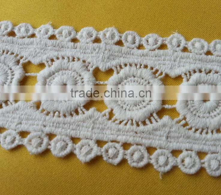 2015 new arrival flower pattern cotton crochet lace for dress H1523