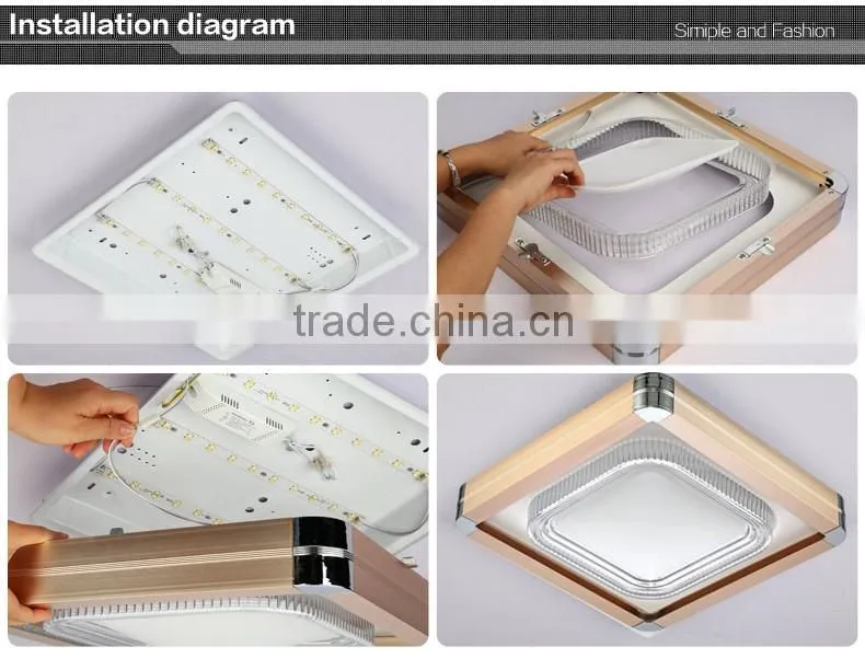 2016 New Design led ceiling light dimmer square 750X750mm 60WX2