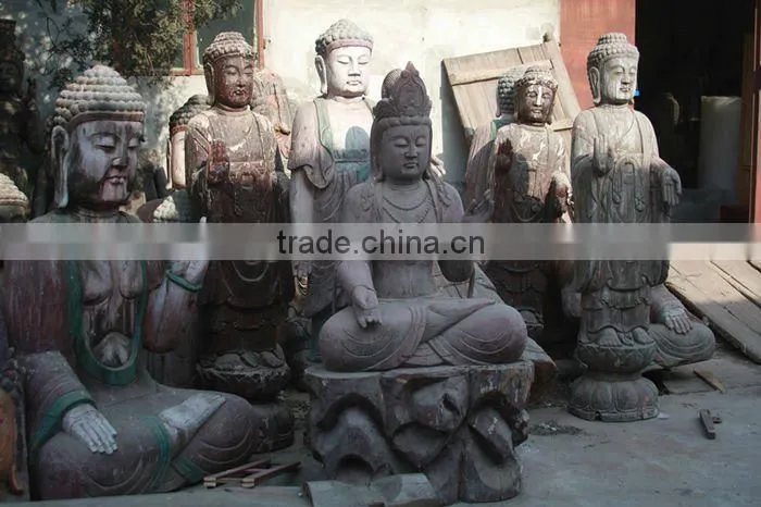 Chinese antique wooden standing buddha