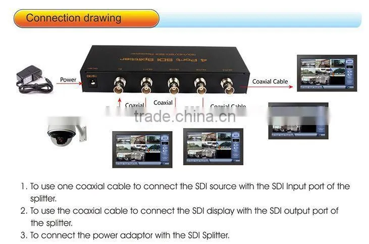 Latest 3G-SDI Splitter 1x4 --1080P Supported