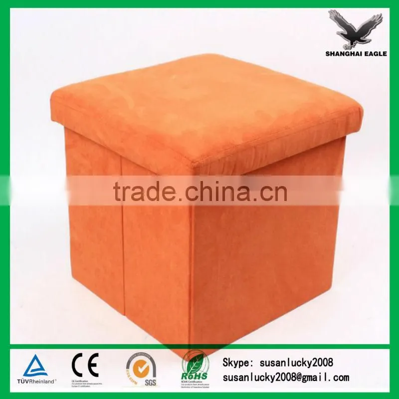 High Quality Velvet Fabric Foldable Storage Stool (diectly from factory)