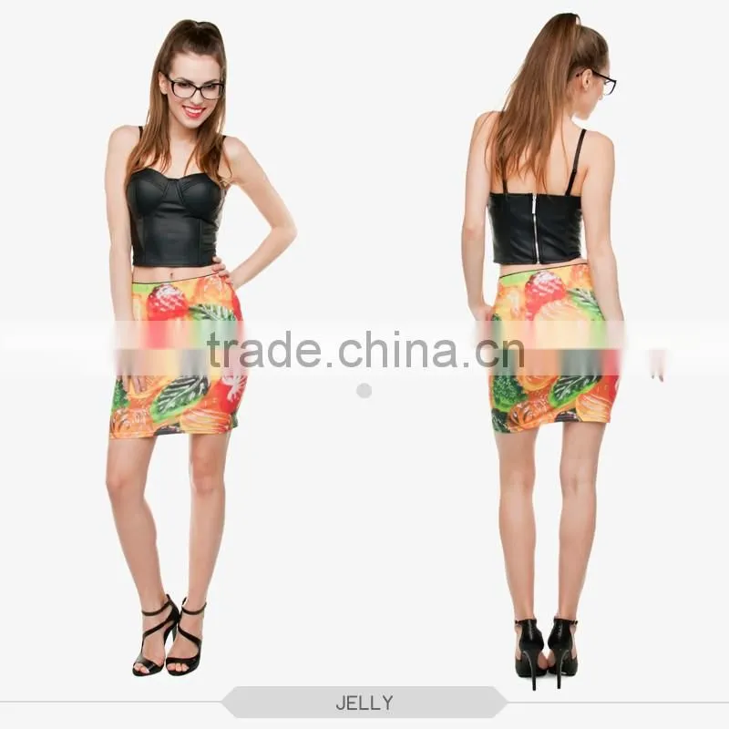 formal skirts cat sweet sexy girls tight slim mini skirt high quality 3d digital full print custom hot sale tube stretchy skirt
