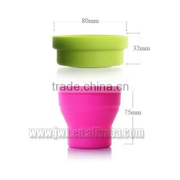 Collapsible silicone travel cup in beautiful candy color